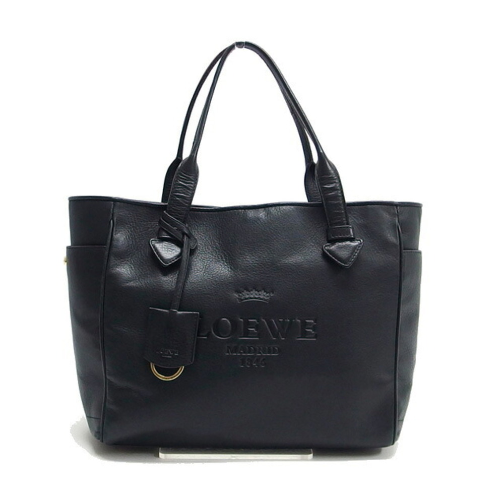 Loewe Black Embossed Leather Tote